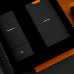 black rigid lift-off lid box for premium electronic packaging solutions