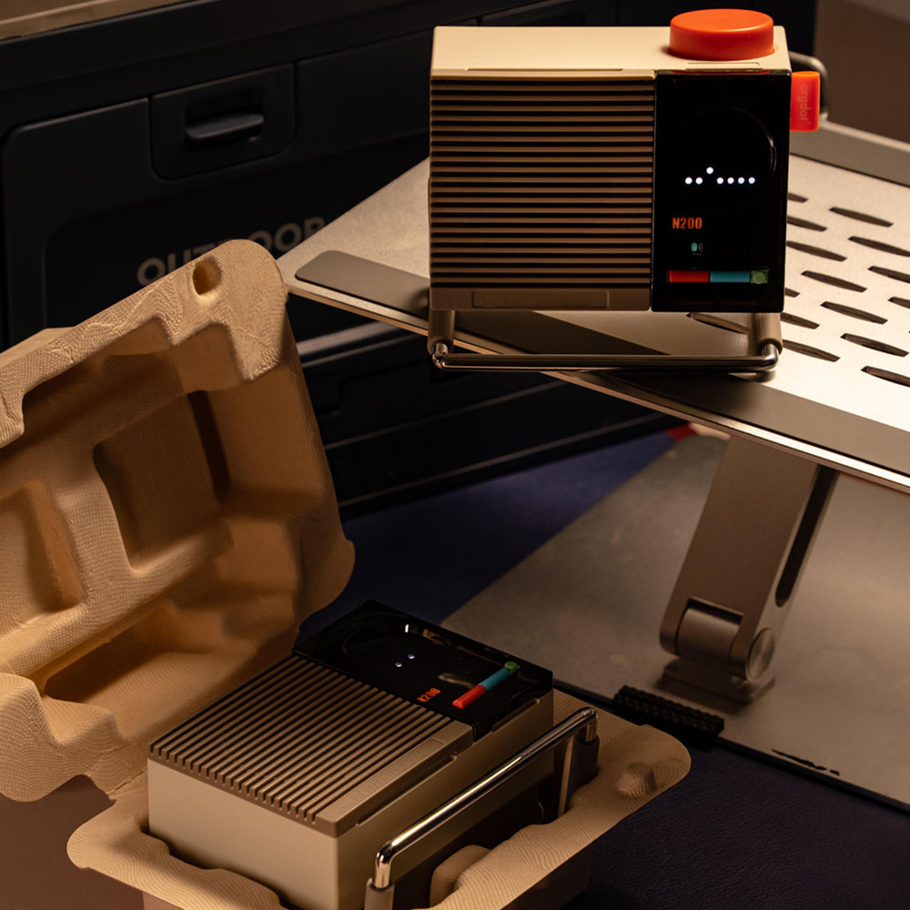 eco-friendly molded pulp electronic packaging with printed sleeve