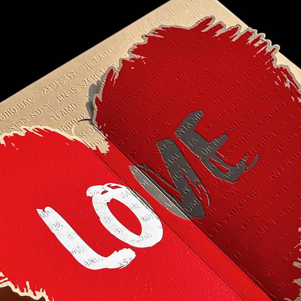 red rigid gift box with heart design for electronic packaging