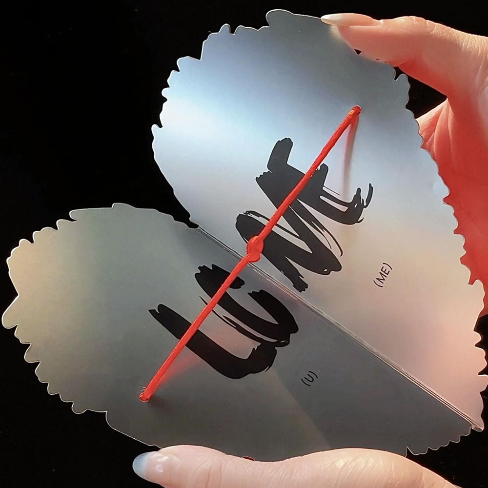 red rigid gift box with heart design for electronic packaging
