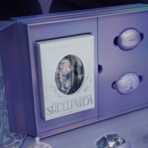 luxury purple rigid magnetic packaging box with double door opening for electronic products