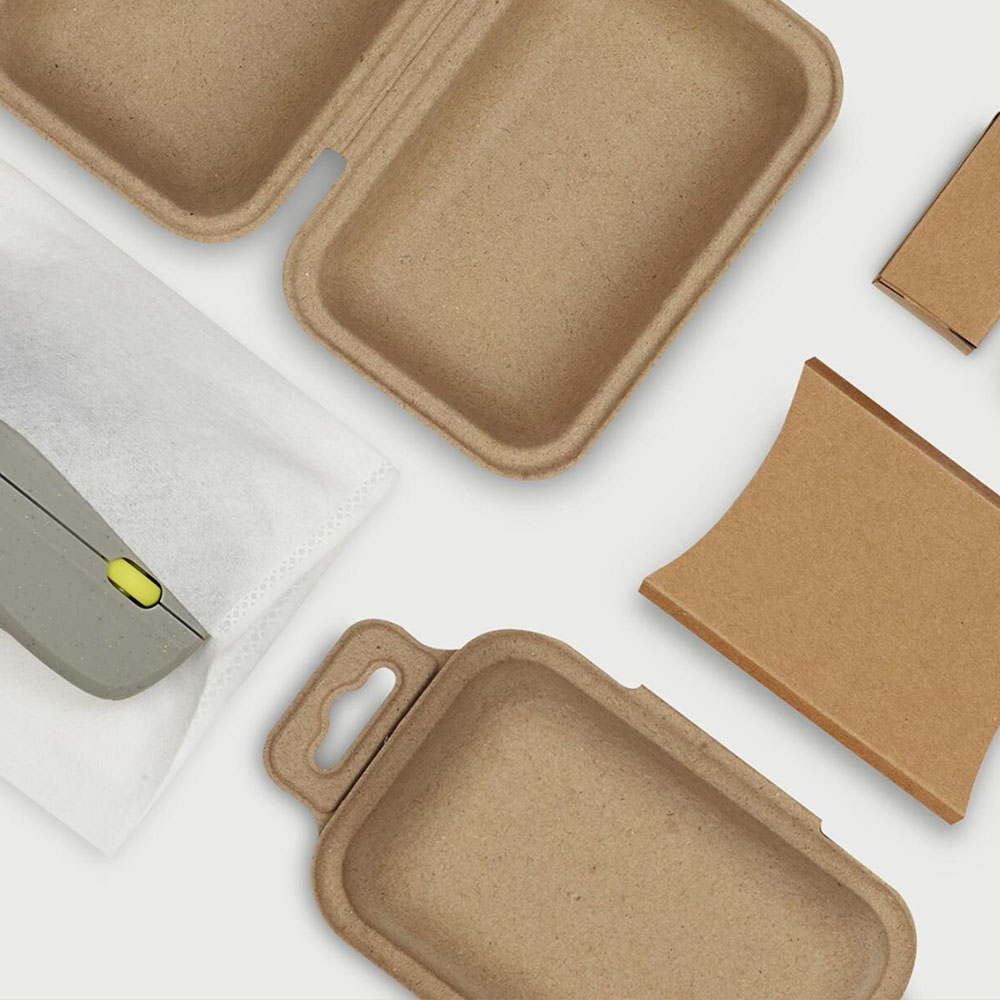 eco-friendly molded pulp hanging box for wireless mouse retail display