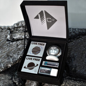black hinged rigid box with ribbon for premium electronic gift packaging