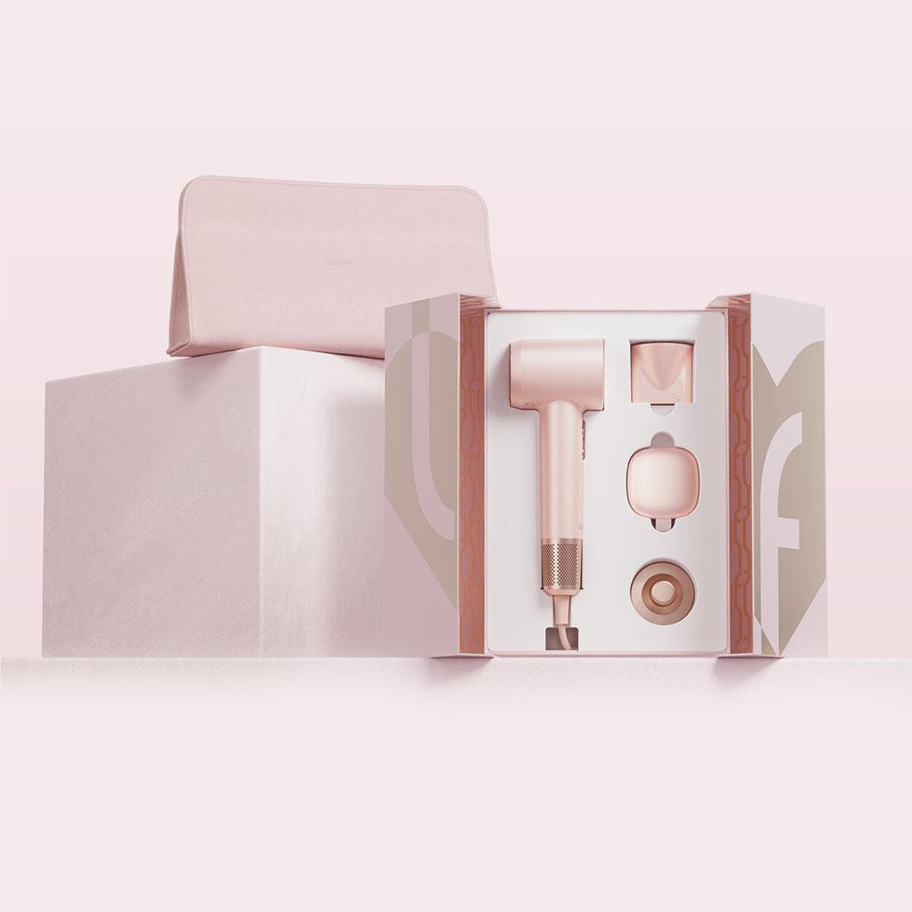 pink rigid magnetic double door packaging box for electronic gift sets