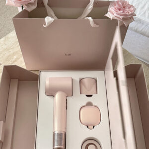 pink rigid magnetic double door packaging box for electronic gift sets