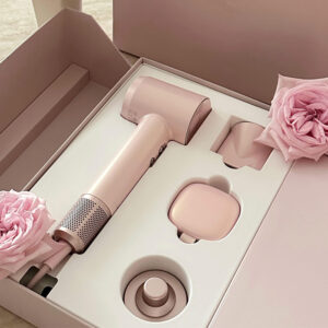 pink rigid magnetic double door packaging box for electronic gift sets