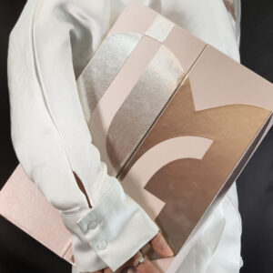 pink rigid magnetic double door packaging box for electronic gift sets