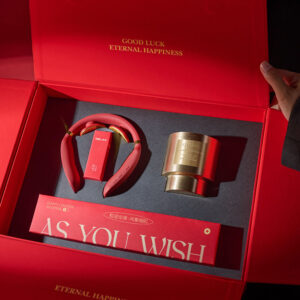 red magnetic rigid gift box with foil stamping for premium packaging