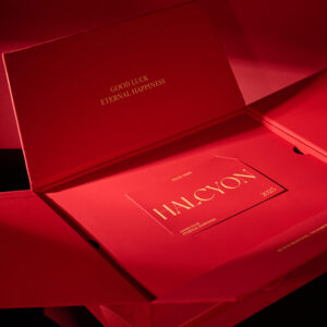 red magnetic rigid gift box with foil stamping for premium packaging