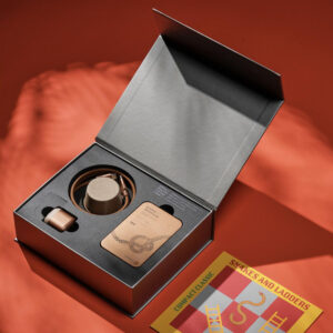 rigid magnetic flip lid box with foam inserts for electronic accessories