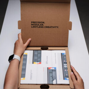 foldable kraft paperboard box for modular electronic packaging