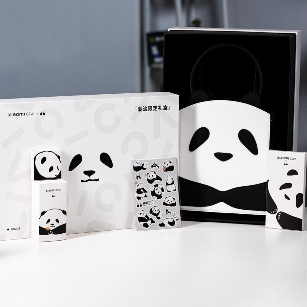 luxury rigid neck shoulder gift box with panda design for lifestyle packaging