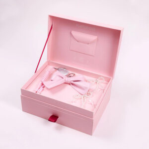 luxury pink rigid drawer gift box for holiday packaging and premium gifts