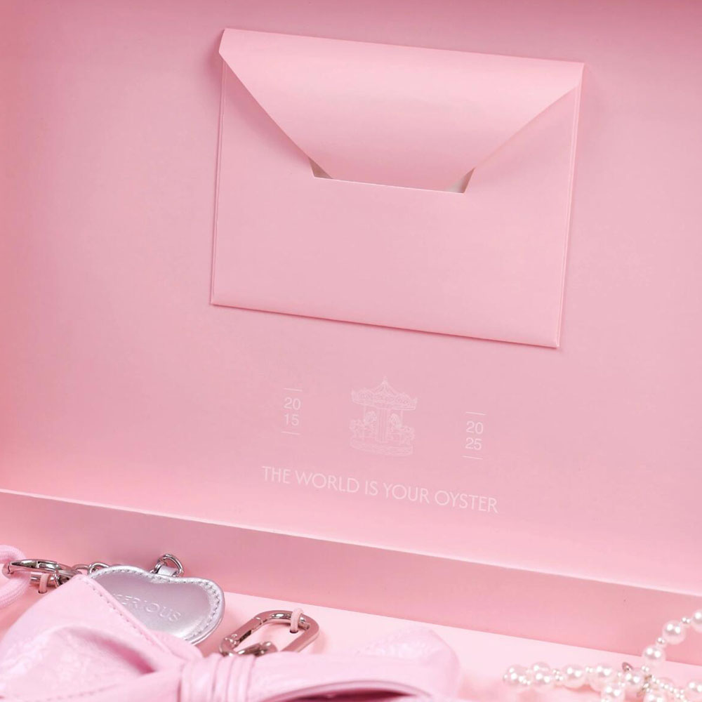 luxury pink rigid drawer gift box for holiday packaging and premium gifts