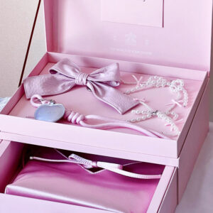 luxury pink rigid drawer gift box for holiday packaging and premium gifts