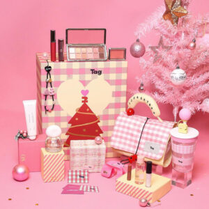luxury pink advent calendar packaging with numbered surprise drawers