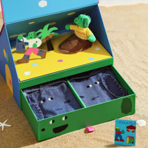 house shaped gift box with colorful drawers for apparel packaging