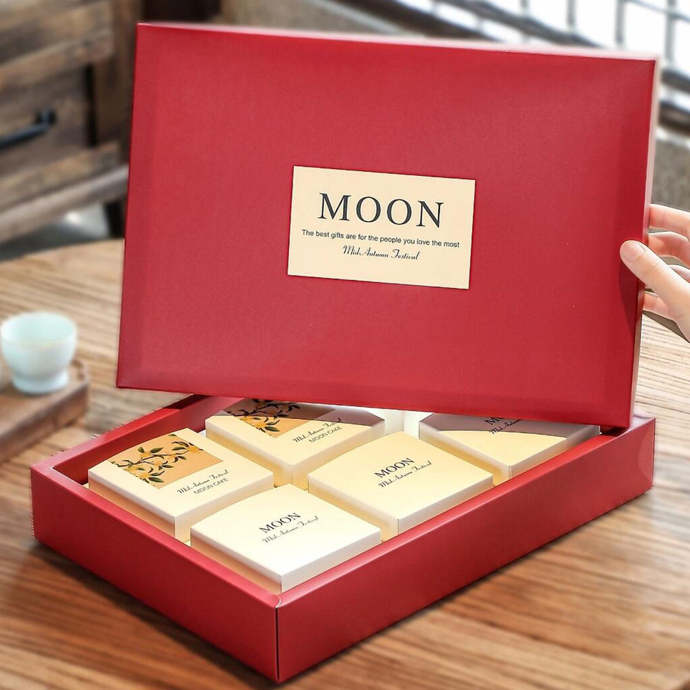 luxury rigid lid gift box for mooncake packaging
