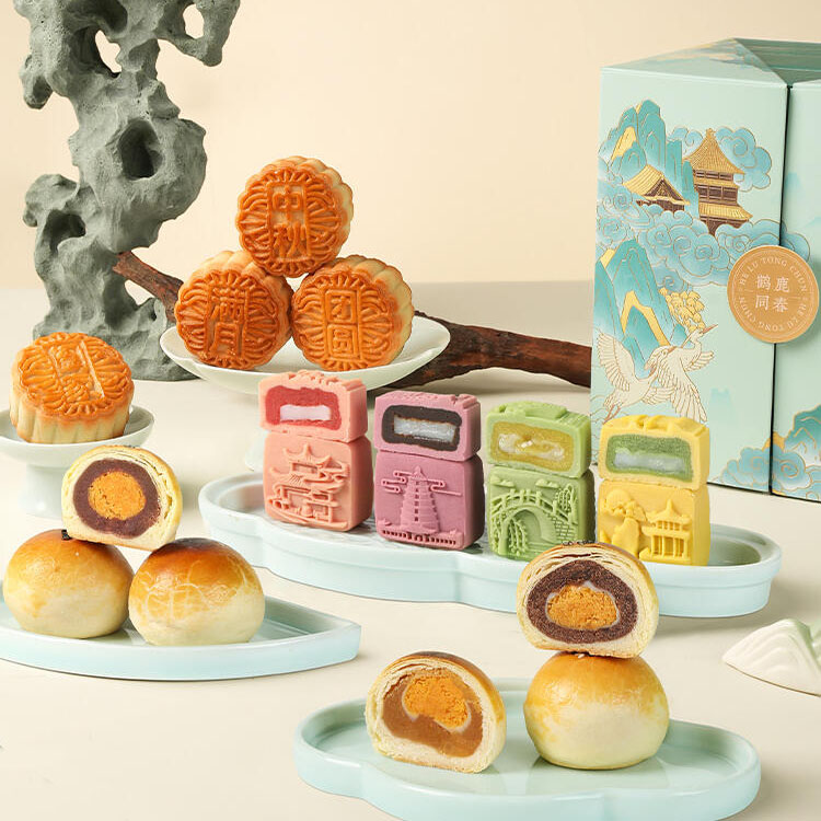 luxury rigid dessert gift box with door lid