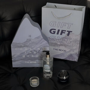 luxury mountain-shaped rigid gift box with landscape design for skincare and festival gifts