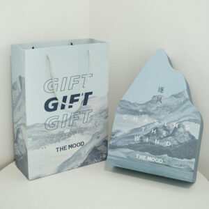 luxury mountain-shaped rigid gift box with landscape design for skincare and festival gifts
