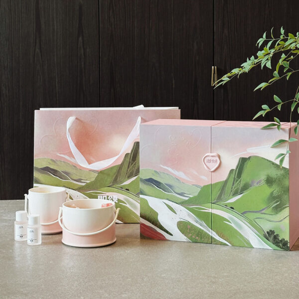 Luxury Pink Rigid Fragrance Gift Box with Double Door Lid