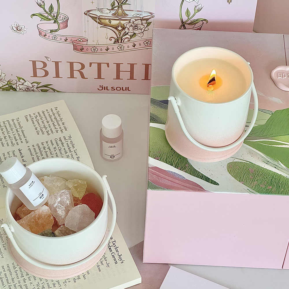 luxury pink fragrance rigid gift box with door lid for festival gifts