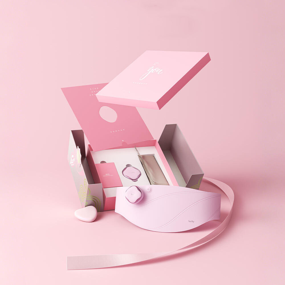 luxury pink double door rigid gift box for premium packaging