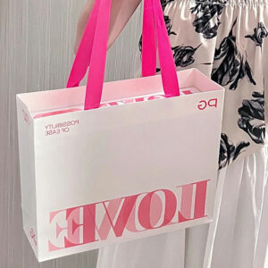 pink rigid love themed gift box with lid and base packaging for cosmetics