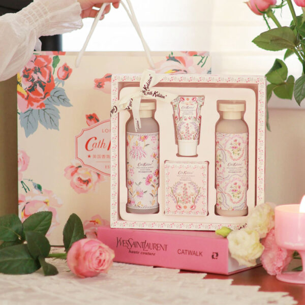 Floral Printed Rigid Gift Box with Window and Insert