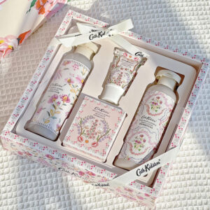floral printed rigid gift box with window and insert for cosmetic and skincare packaging