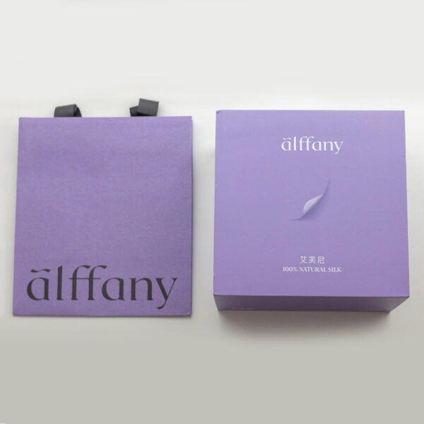 Purple Magnetic Flip Lid Rigid Box with Compartment Insert