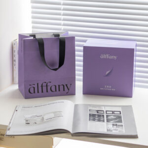 purple magnetic rigid gift box with flip lid and compartment insert for skincare mask and beauty gift packaging