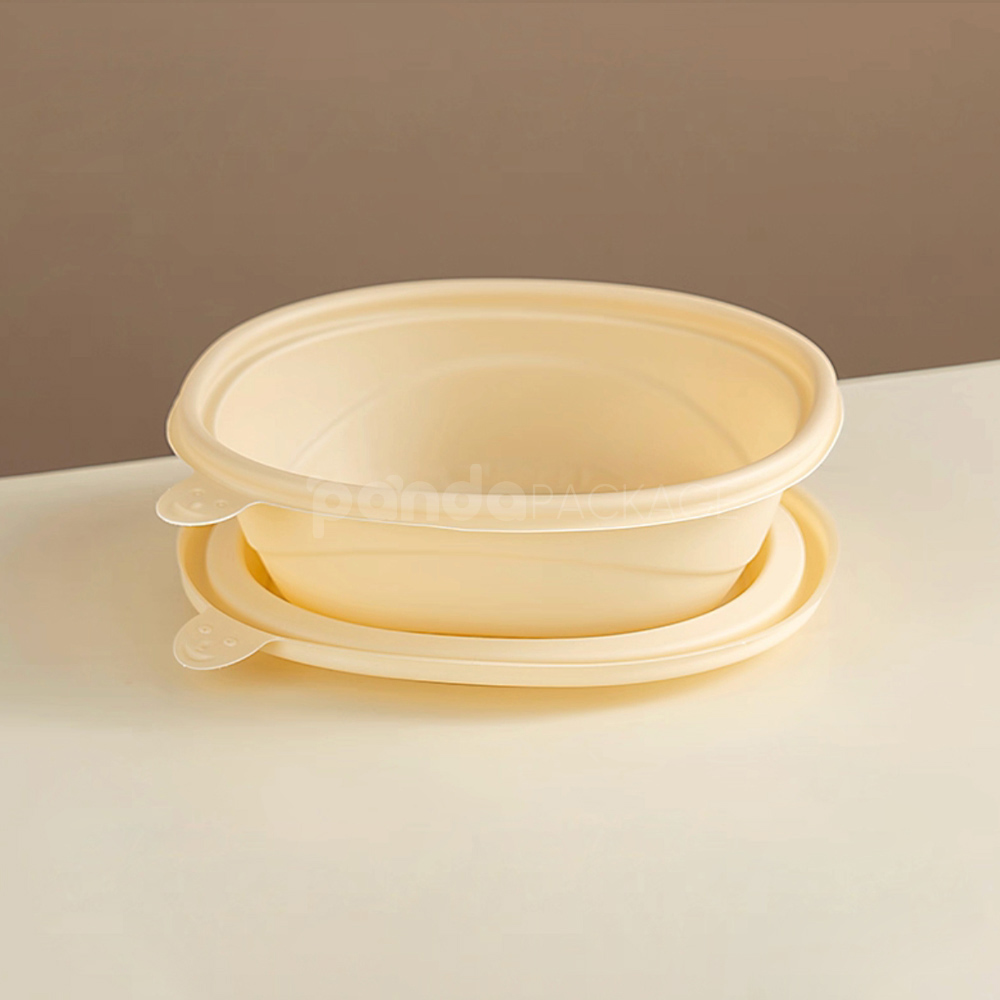 biodegradable cornstarch food container with lid for takeout packaging