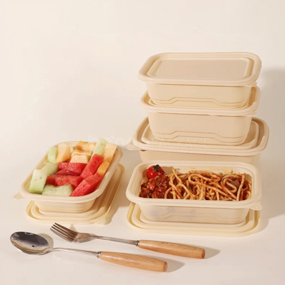 biodegradable cornstarch food container with lid for takeout packaging