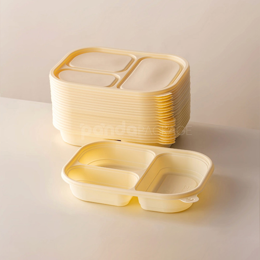 biodegradable cornstarch food container with lid for takeout packaging