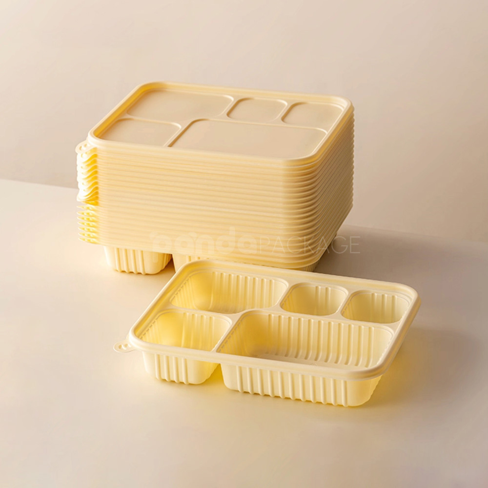 biodegradable cornstarch food container with lid for takeout packaging