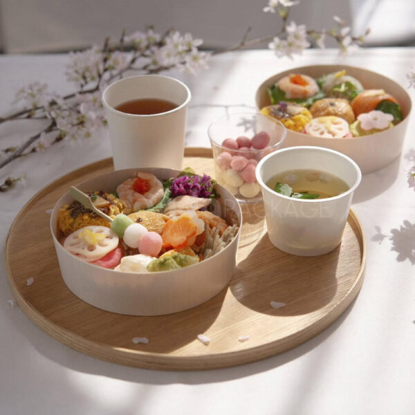 Biodegradable Wooden Bento Box with Compartments and Lid