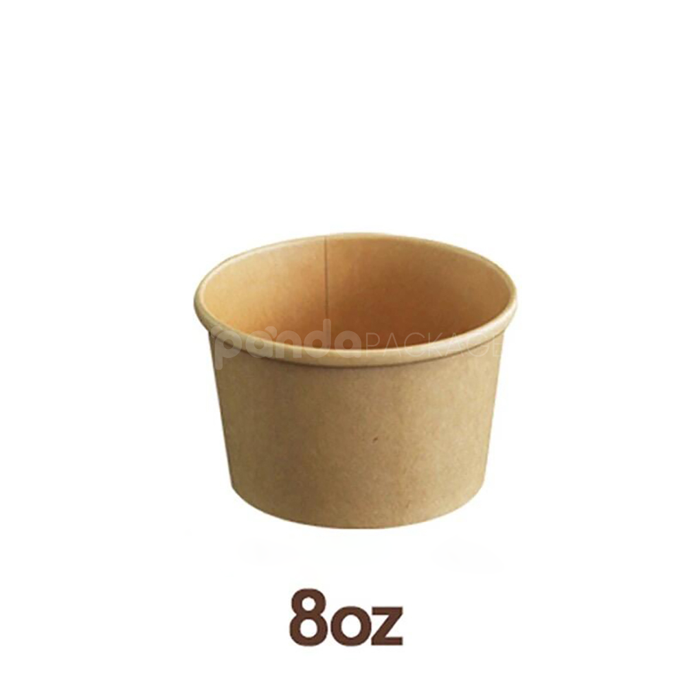 biodegradable kraft paper soup container with paper lid for takeout