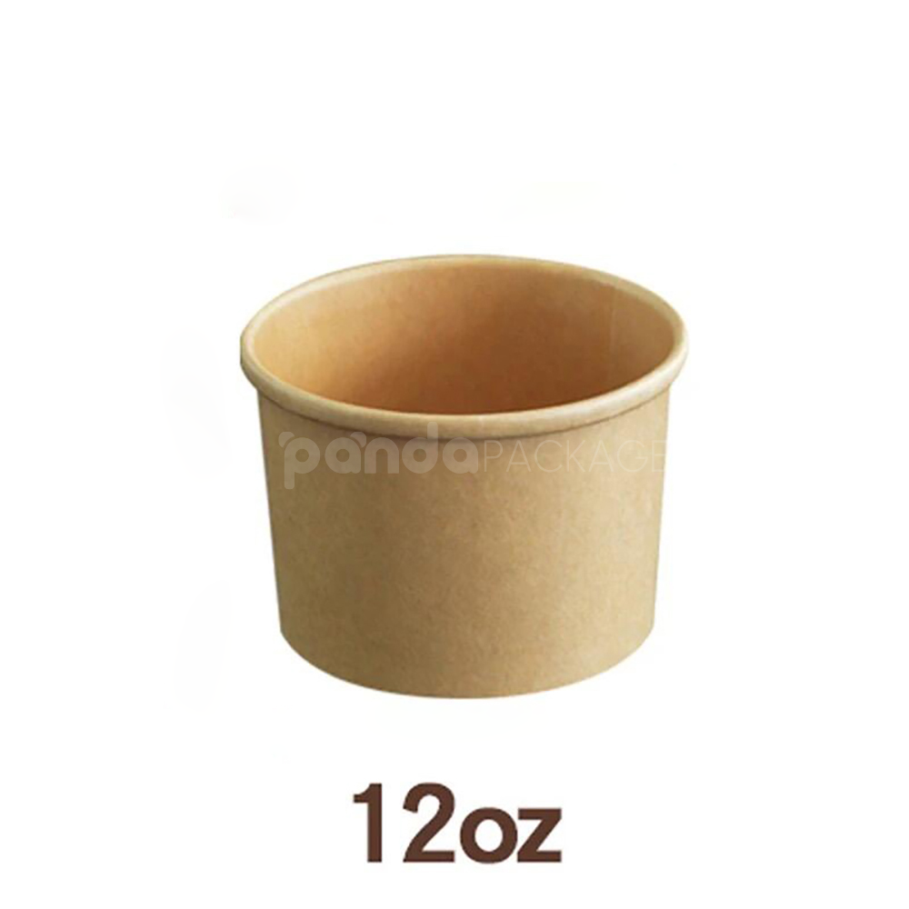 biodegradable kraft paper soup container with paper lid for takeout