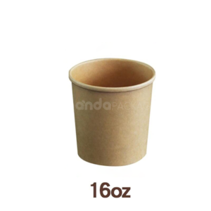 biodegradable kraft paper soup container with paper lid for takeout
