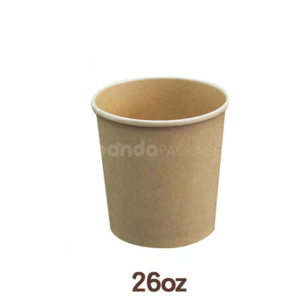 biodegradable kraft paper soup container with paper lid for takeout