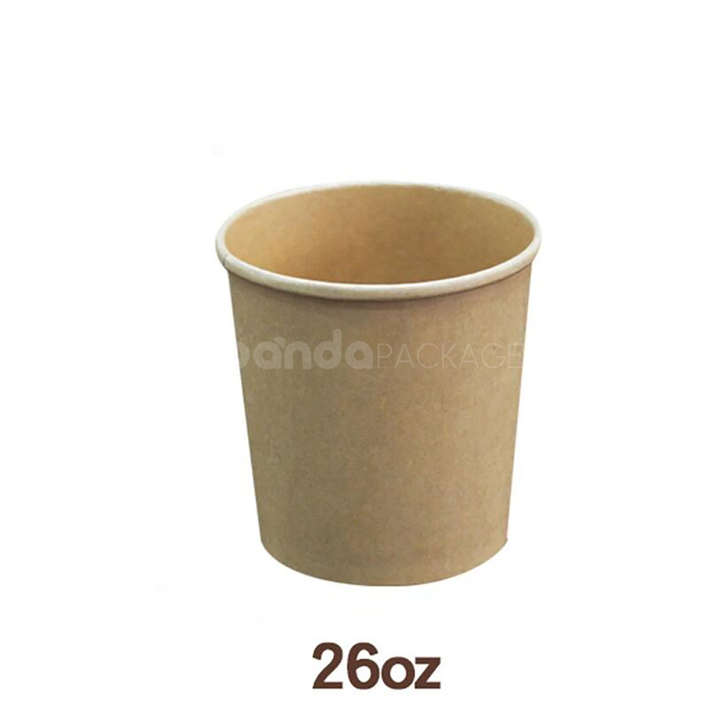 biodegradable kraft paper soup container with paper lid for takeout