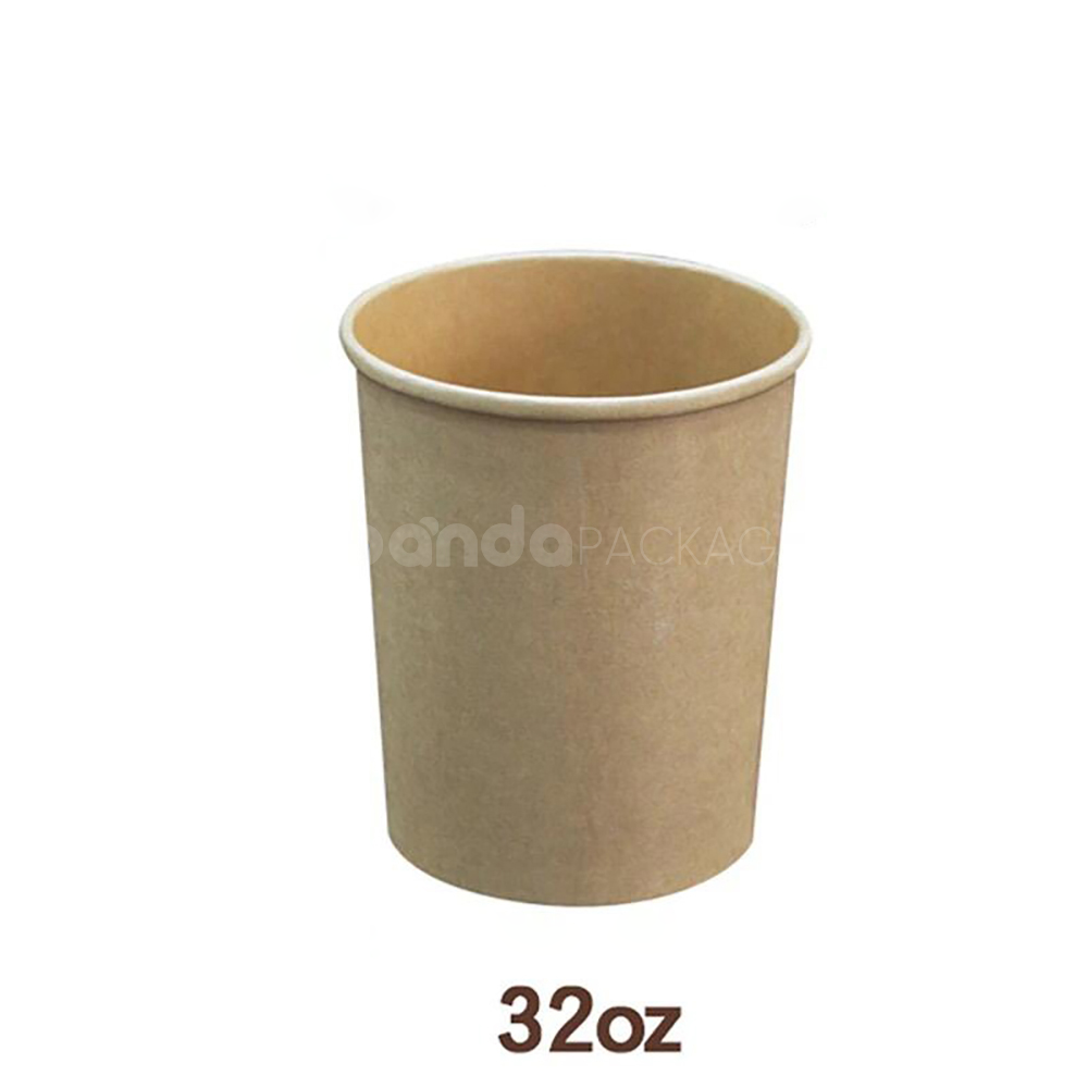 biodegradable kraft paper soup container with paper lid for takeout