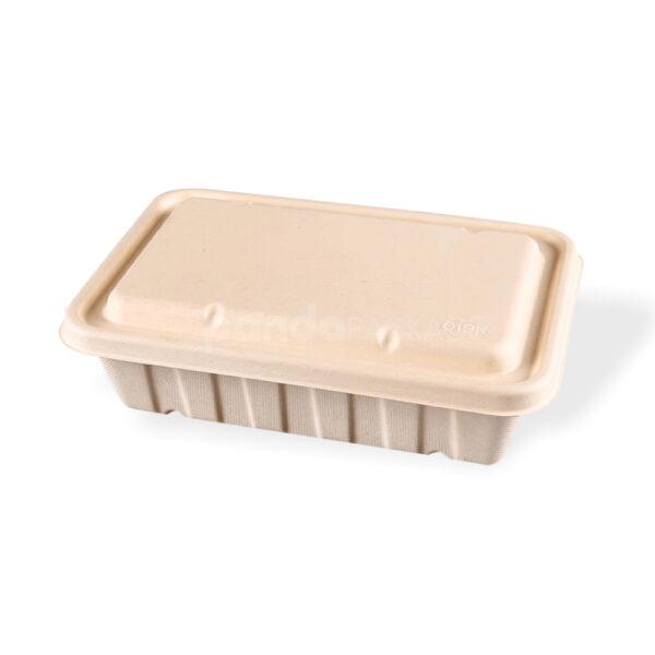 Biodegradable Straw Pulp Food Container with Lid for Takeout