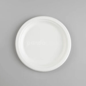 biodegradable sugarcane pulp disposable round plates for food packaging and catering