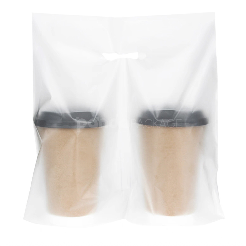 compostable starch-based takeaway bag with handle for restaurant food packaging