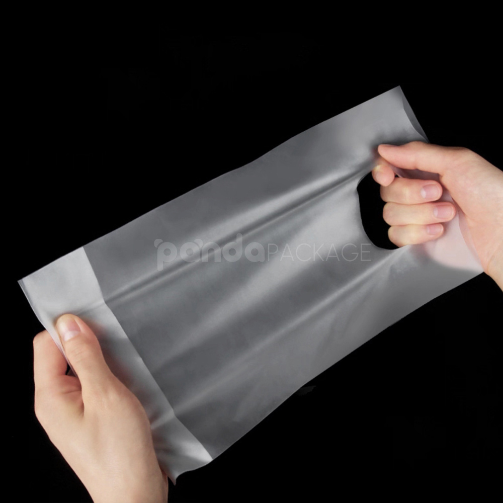 compostable starch-based takeaway bag with handle for restaurant food packaging