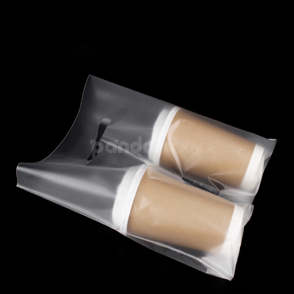 compostable starch-based takeaway bag with handle for restaurant food packaging