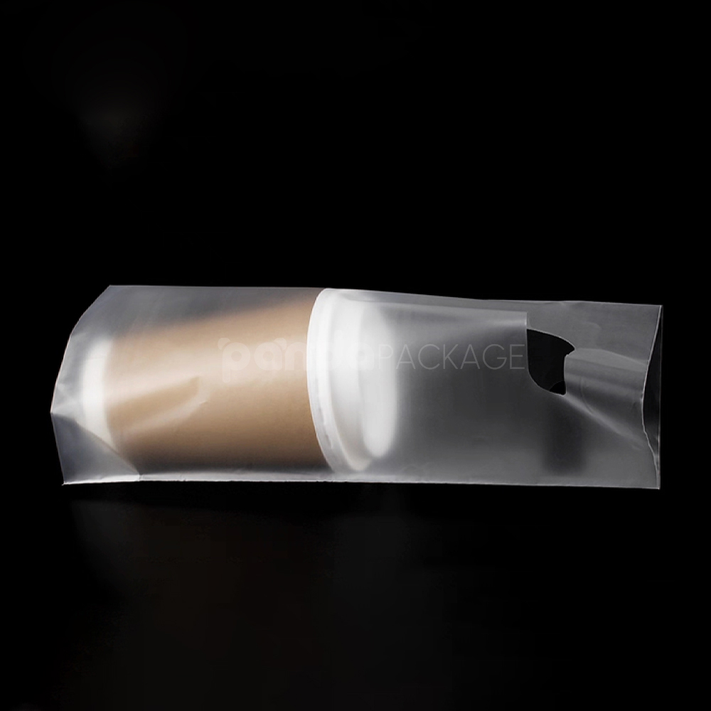 compostable starch-based takeaway bag with handle for restaurant food packaging